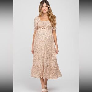 Pink Blush Maternity Floral Maxi